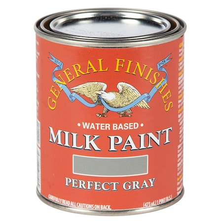 General Finishes Interior/Exterior Paint, Flat, Mineral Base, Perfect Gray, 1 qt QPGY